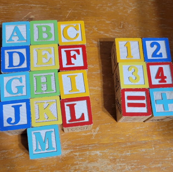 Toys | Set Of 19 Abc Alphabet Blocks Including Multisided Letters ...